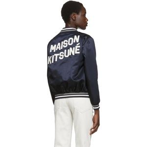 Maison Kitsune - Satin teddy bomber jacket medium